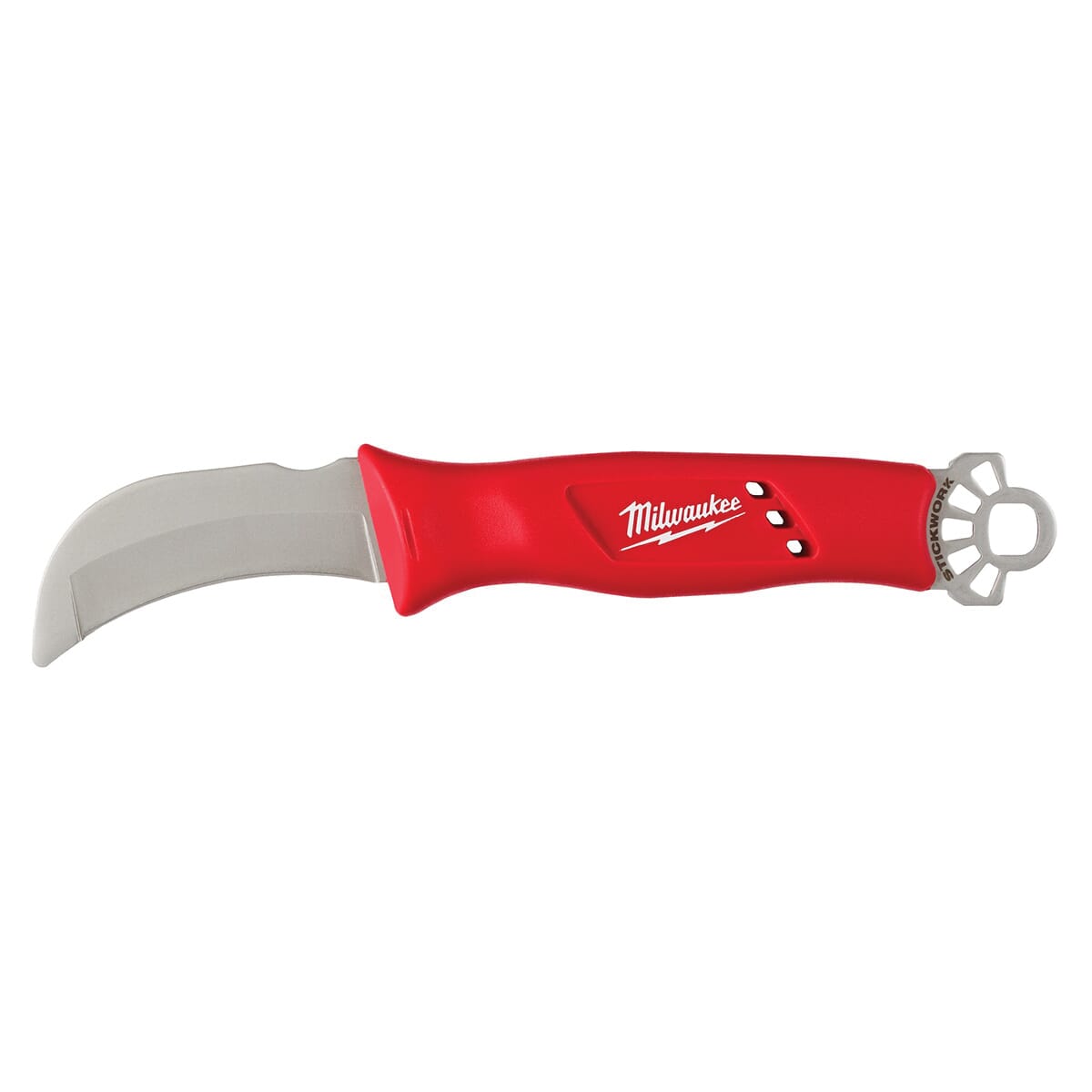 Milwaukee® 48-22-1923 Lineman's Knife With STICKWORK™ 3-in-1 Ring, 1.8 in W Fixed/Hawkbill Blade, Stainless Steel Blade, 9-1/2 in OAL